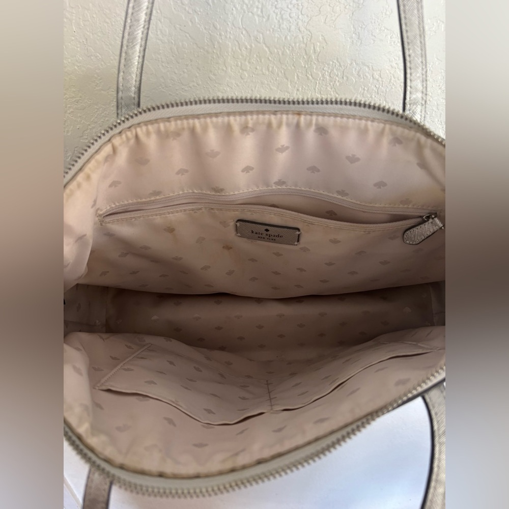 kate spade Silver Sparkle Tote with Top Zip - Picture 13 of 14